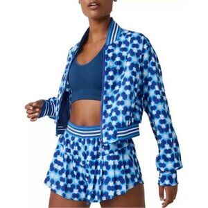FP Movement Women's Top Speed Lightweight Tennis Full Zip Jacket in Blue Print